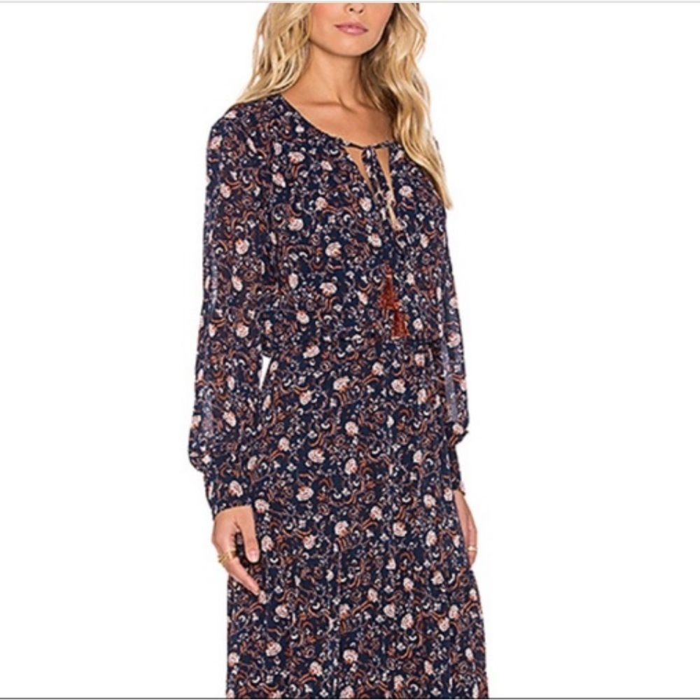 WAYF boho dress in navy floral M - Picture 2 of 11